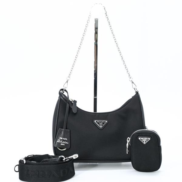 【未使用品】PRADA プラダ  Re-Edition 2005ナイロン レザー ショルダー ポーチ...