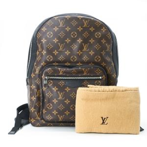 【美品】LOUIS VUITTON ルイヴィトン ジョッシュ モノグラムマカサー バックパック リュックサック PVC レザー ブラウン 茶 M41530