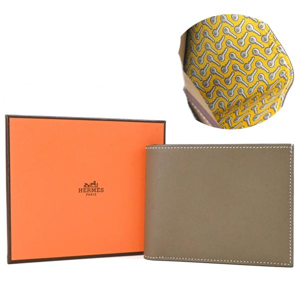 【未使用品】HERMES エルメス シチズン ツイル コンパクトシルクイン 二つ折財布 札入れ ヴォ...