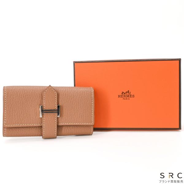 【未使用品】HERMES エルメス ベアン キーケース シェブルミゾル レザー レディース ベージュ...