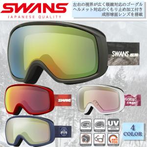 スノーゴーグル SWANS　スワンズ　成形球面レンズ 　ダブルレンズ　フレーム機能　メガネ対応 　 ヘルメット対応　200-MDHS｜srsshop