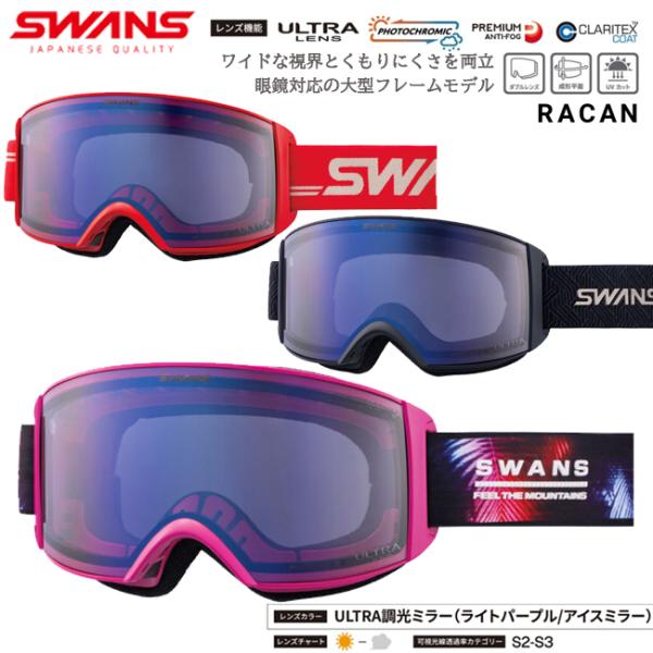 SWANS スワンズ ゴーグル RACAN ULTRA 調光ミラー RA-MDH-CU-LP くもり...