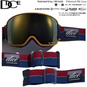 スノーゴーグル BANK バンク DICE ダイス MITレンズ POLARIZED 偏光レンズ 可視光線透過率 A-BLOW SYSTEM アンチフォグ【BK40895】｜srsshop