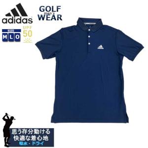 ポロシャツ　アディダス　トップス　ゴルフ　ウエア　メンズ　ゴルフウェア　吸水　速乾　男性用　半袖　ロゴ　UPF50 adidas　IKK09｜srsshop