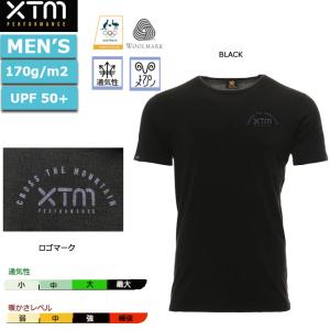 メリノウール インナー メンズ Tシャツ　XTM 半袖　メリノウール　スキー スノーボード ウィンタースポーツ トレッキング 登山キャンプ アウトドア【MM105】｜srsshop