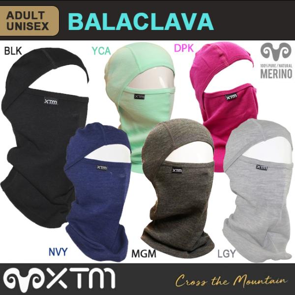 XTM フェイスマスク BALACLAVA バラクラヴァ  メリノウール MU007スキー スノーボ...