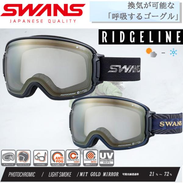 スノーゴーグル 調光レンズ スワンズ SWANS 　MITミラー　フォトクロミック　PHOTOCHR...