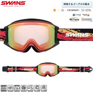 スノーゴーグル SWANS スワンズ　ROVO　ロヴォ　スキー　スノボー　フォトクロミックレンズ　調光レンズ MIT LENS くもり止めレンズ【RV-MDH-CMIT-RD】｜srsshop