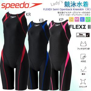 競泳水着 オールインワン水着 　レディース　SPEEDO　フレックスシグマツー フレックスシグマツーセミオープンバックニースキン３ FINA承認　SCW12103FC｜srsshop