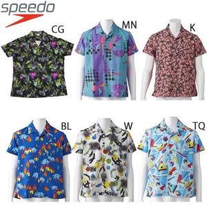 シャツ ボンダイ プリントオープンネックシャツ　アウター　メンズ　スピード SPEEDO フィットネス スポーツ メンズ  SD17S94｜srsshop