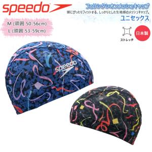 スイムキャップ　スイミングキャップ　スピード　SPEEDO メッシュキャップ　日本製　スイミング 水泳 フィットネス 大人用　プール【SE12404】｜srsshop