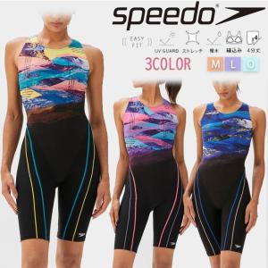 フィットネス水着 レディース SPEEDO スピード 縫込みカップ付き フィットネス オールインワン水着　競泳練習用 SFW12307｜srsshop