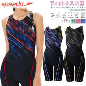 フィットネス水着 レディース SPEEDO オールインワン水着　スピードフィットネス プール トレーニング水着 スパッツタイプ  水泳　4分丈 縫込みカップ　SFW12402｜srsshop