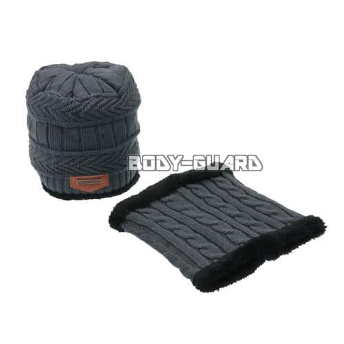 ニット帽&amp;ネックウォーマー　all-match　2点セット　グレー