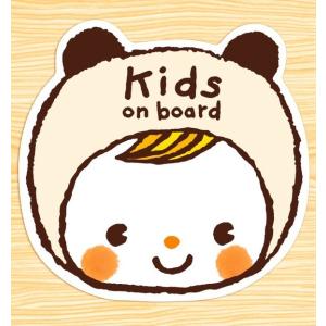 キッズオンボード KIDS ON BOARD マグネットステッカー(鼻がピンクのパンダちゃん）