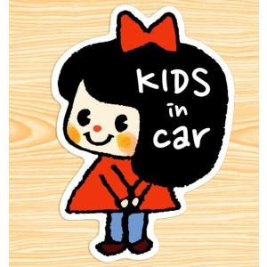 キッズインカー KIDS IN CAR マグネットステッカー(赤いワンピース）