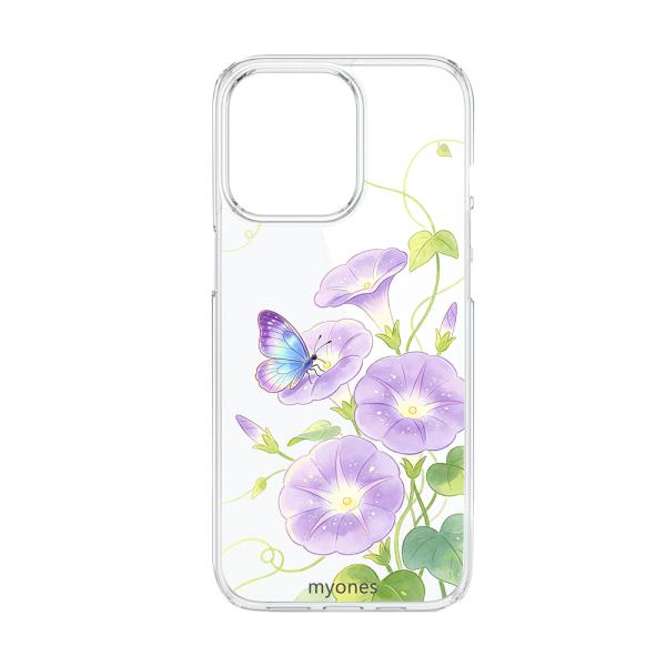 AQUOS R8 SH-52D クリア ハードケース (アサガオ) 朝顔 アサガオ 花柄 水彩風 夏...