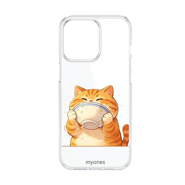 AQUOS R8 SH-52D クリア ハードケース (食いしん坊にゃんこ) 猫 茶トラ おもしろ ...