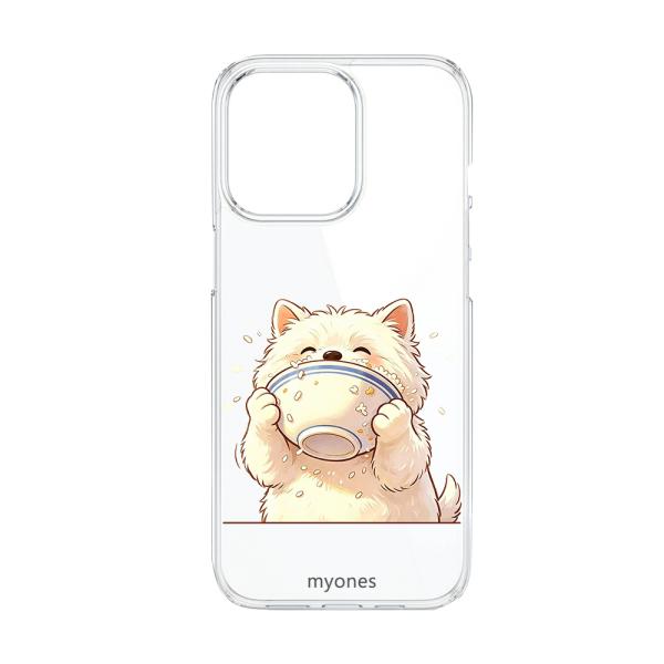 AQUOS R8 SH-52D クリア ハードケース (食いしん坊ワンちゃん) 犬 いぬ おもしろ ...