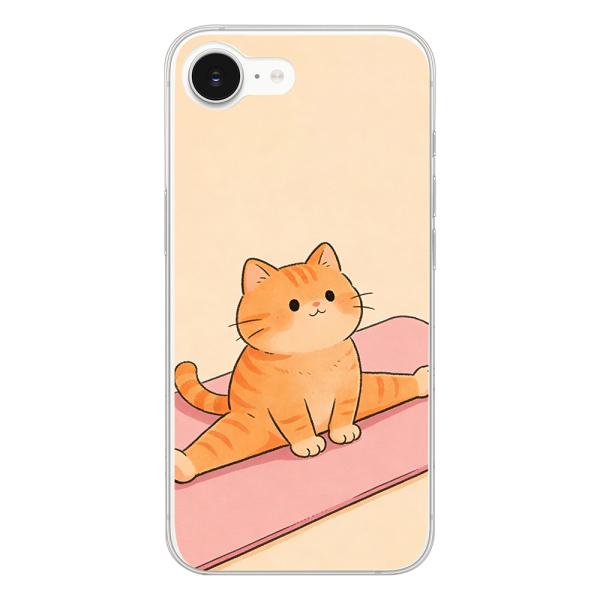 AQUOS R7 SH-52C クリア ハードケース (茶トラ猫) ねこ ヨガ　萌え萌え アニマル