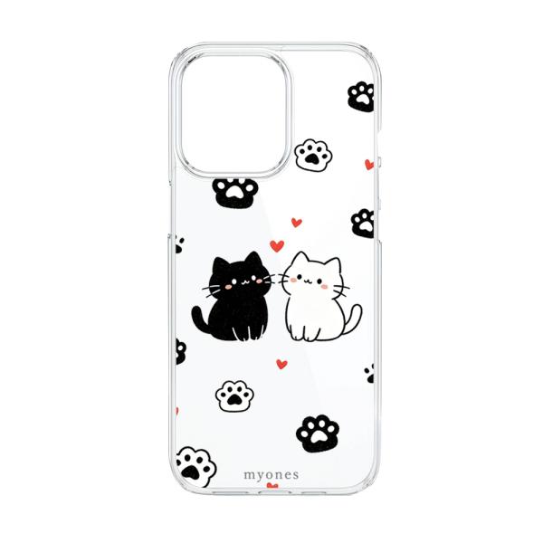 AQUOS R8 SH-52D クリア ハードケース (猫と肉球) 猫 肉球 かわいい 白猫 黒猫 ...