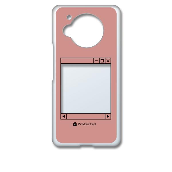 AQUOS R7 SH-52C クリア ハードケース (ピンク) レトロパソコン風 フォトフレーム ...