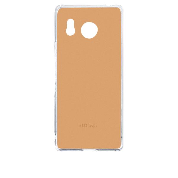 AQUOS R8 SH-52D クリア ハードケース 252-teddy ベージュ系 ブラウン系 ス...