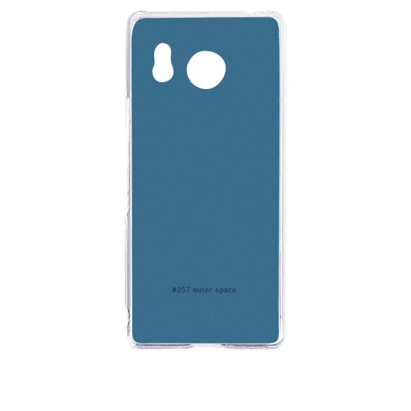 AQUOS R8 SH-52D クリア ハードケース 257-outer space ブルー系 ダー...