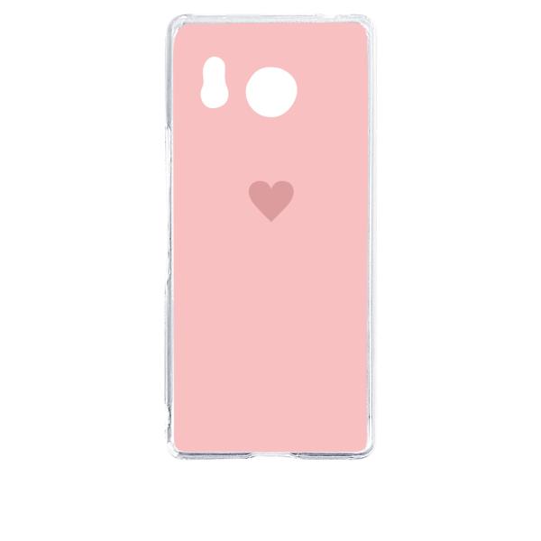 AQUOS R8 SH-52D クリア ハードケース (ピンク)  小ハート ワンポイント カバー ...