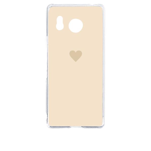 AQUOS R8 SH-52D クリア ハードケース (アイボリー)  小ハート ワンポイント カバ...