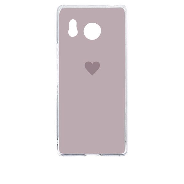 AQUOS R8 SH-52D クリア ハードケース (グレージュ)  小ハート ワンポイント カバ...