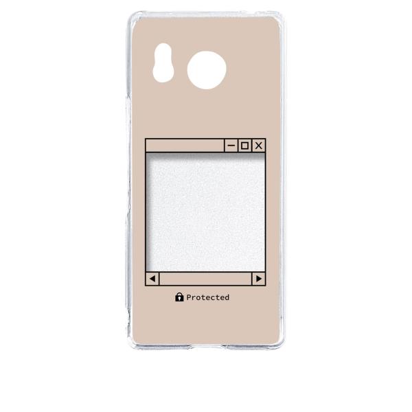AQUOS R8 SH-52D クリア ハードケース (ベージュ) レトロパソコン風 フォトフレーム...