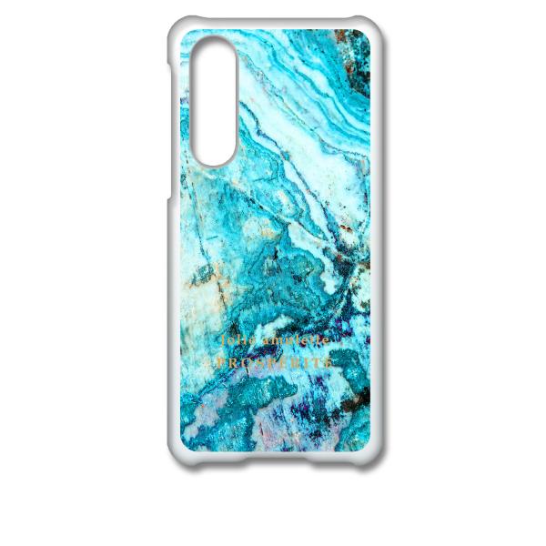 SHG02 AQUOS zero5G basic DX クリア ハードケース 大理石 (ブルーターコ...
