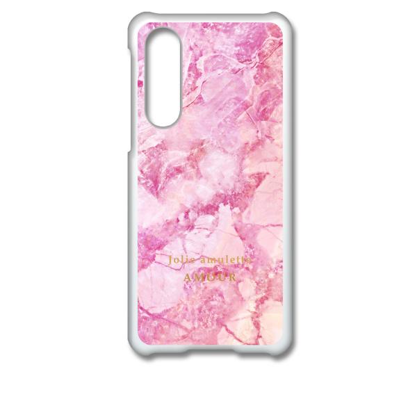 SHG02 AQUOS zero5G basic DX クリア ハードケース 大理石 (ローズクォー...