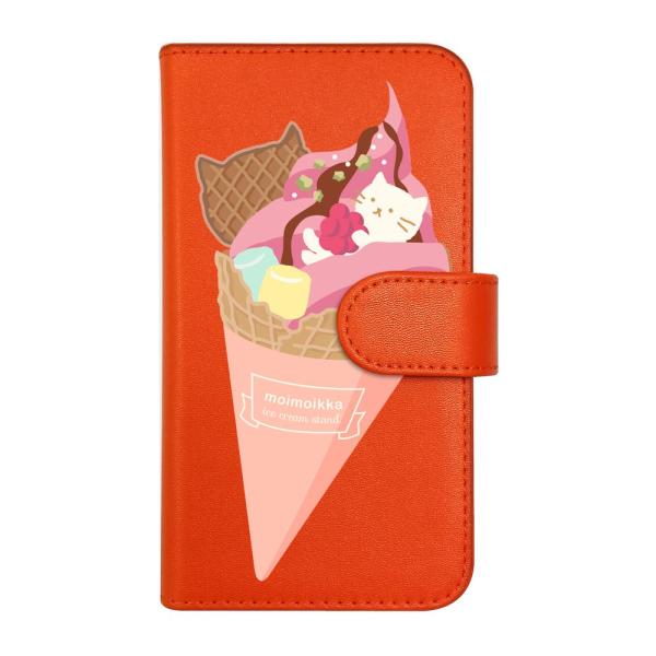 SHG02 AQUOS zero5G basic DX 手帳型 ケース (ねこアイス / オレンジ)...