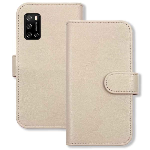 Rakuten BIG s スマホケース（クリーム）カバー 手帳 カード収納  ニュアンスカラー く...
