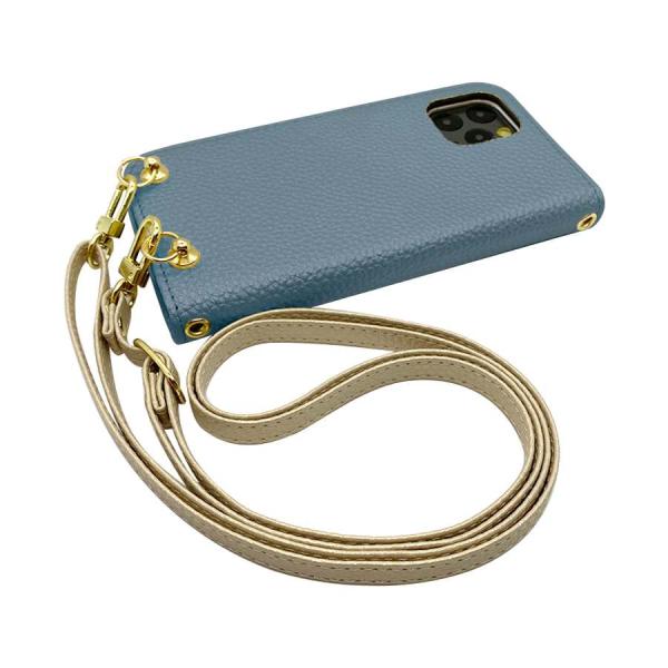 SHG02 AQUOS zero5G basic DX スマホショルダー（手帳ブルーグレー×ストラッ...