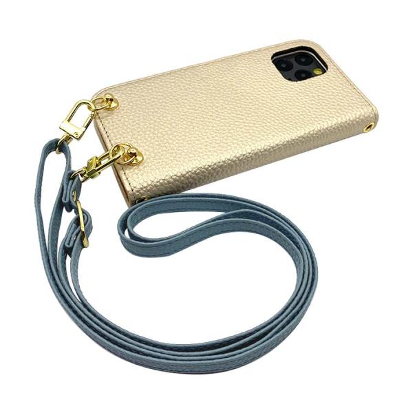 SHG02 AQUOS zero5G basic DX スマホショルダー（手帳シャンパン×ストラップ...