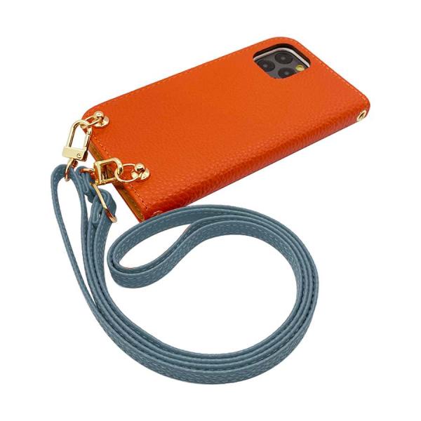 SHG02 AQUOS zero5G basic DX スマホショルダー（手帳テラコッタオレンジ×ス...