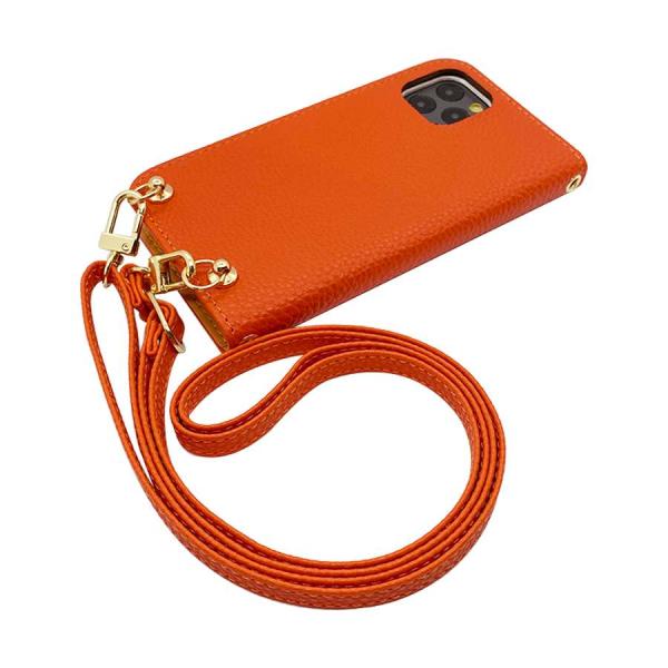 SHG02 AQUOS zero5G basic DX スマホショルダー（手帳テラコッタオレンジ×ス...