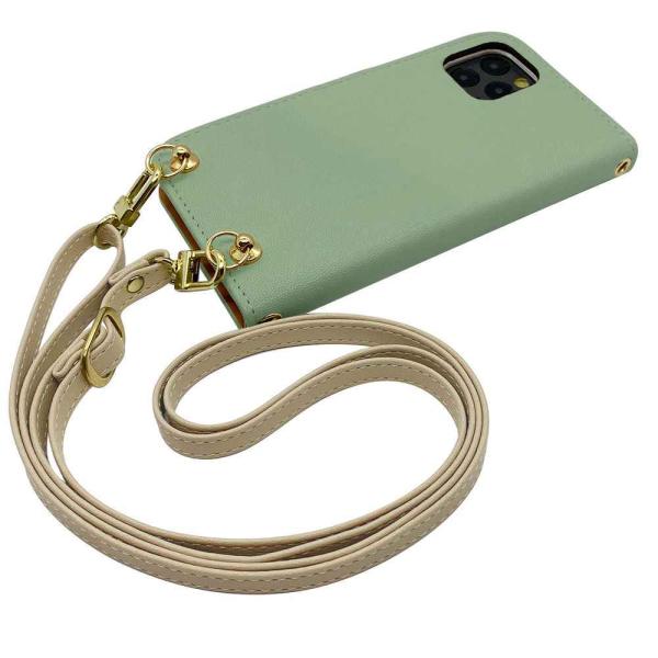 Galaxy S23 SC-51D SCG19 スマホショルダー（手帳アッシュグリーン×ストラップ:...