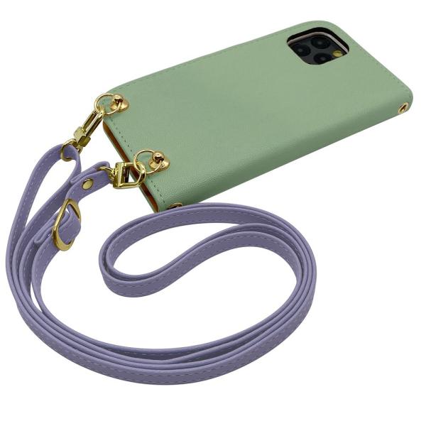 SHG02 AQUOS zero5G basic DX スマホショルダー（手帳アッシュグリーン×スト...