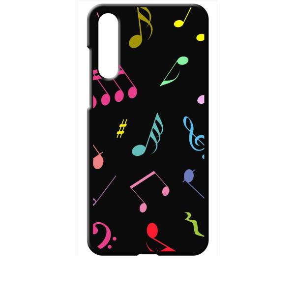 HW01K HUAWEI P20 Pro ブラック ハードケース 音符 ト音記号 カラフル