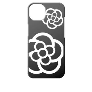 iPhone13 アイフォン13 ブラック ハードケース カメリア 花柄