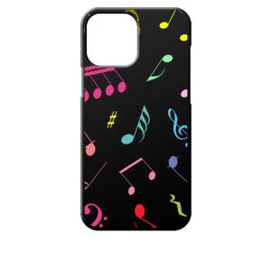 iPhone13 Pro Max アイフォン13プロマックス ブラック ハードケース 音符 ト音記号...