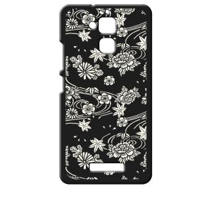 zenfone3 MAX 5.2 ブラック ハードケース ip1034 和風 和柄 花柄 もみじ 菊 牡丹 花柄｜ss-link