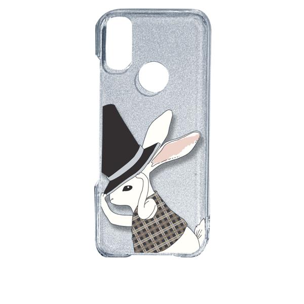 Android One S10 アンドロイドワンS10 クリア ハードケース うさぎ ウサギ シルク...