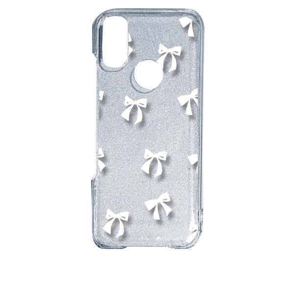 Android One S10 アンドロイドワンS10 クリア ハードケース リボン(ホワイト) ス...