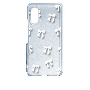 arrows N F-51C アローズエヌ クリア ハードケース リボン(ホワイト) スマホ ケース スマートフォン カバー カスタム ジャ｜ss-link