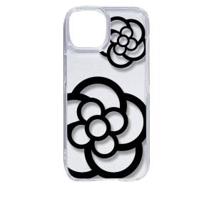 iPhone15 アイフォン15 クリア ハードケース カメリア 花柄 ブラック スマホ ケース スマートフォン カバー カスタ｜ss-link